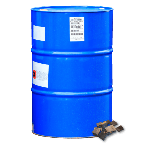 A sample cobalt parcel (250 kg industrial-sized drum)