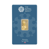 Gold Britannia Minted CertiCard  Bar - 5 Gram