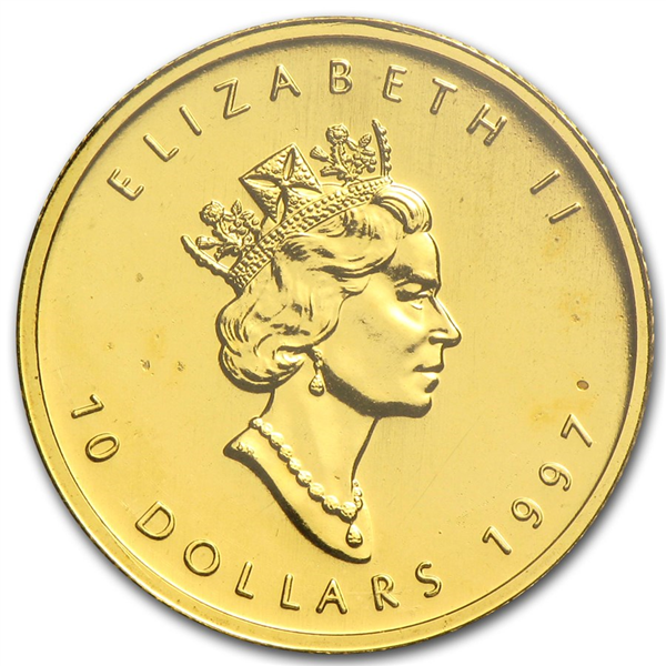 Gold Canadian Maple Leaf Coin 1997 - 1/4oz