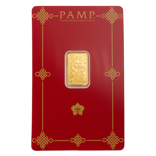 Gold PAMP Suisse Lucky Cat Bar - 2.5 Gram