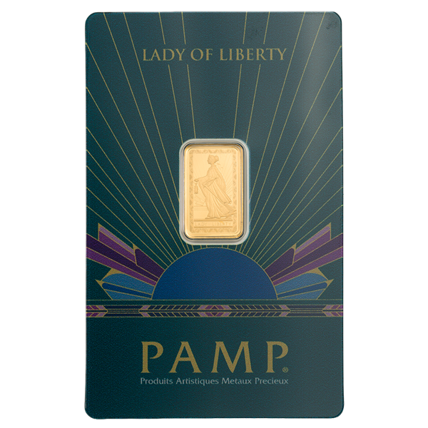 Gold PAMP Suisse Lady of Liberty Bar - 2.5 Gram