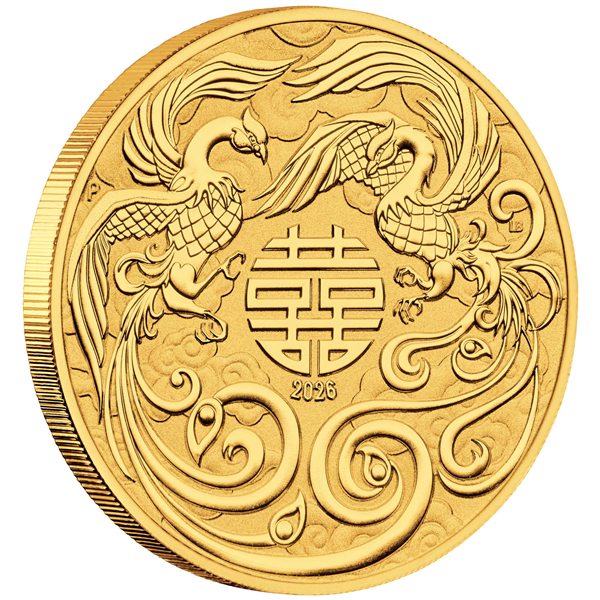 Gold Chinese Myths and Legends Double Phoenix Coin 2026 - 1oz