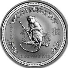 Silver Lunar Coin 2004 - Year of the Monkey - 1/2 oz