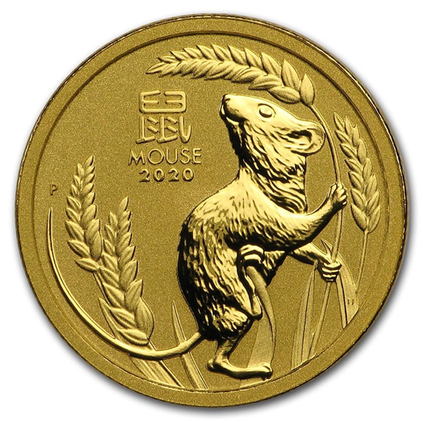 Gold Lunar Coin 2020 - Year of the Mouse - 1/10 oz