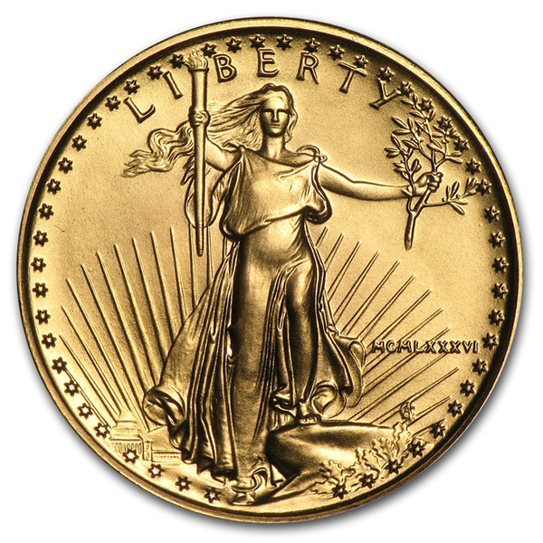 Gold American Eagle Coin 1986 - 1/4 oz 