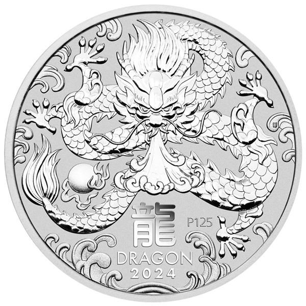 Silver Lunar Coin 2024 - Year of the Dragon - 1 oz