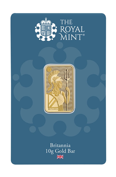 Gold Britannia Minted CertiCard  Bar - 10 Gram