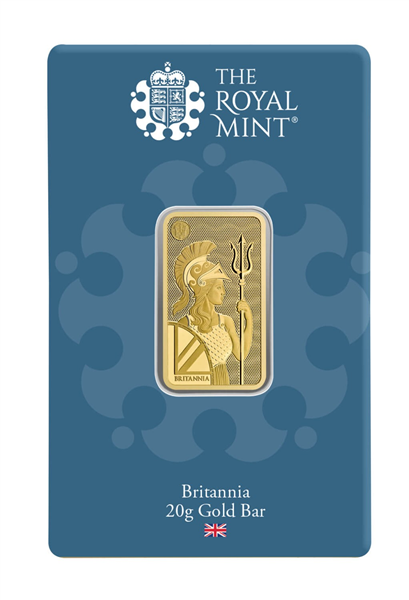 Gold Britannia Minted CertiCard  Bar - 20 Gram