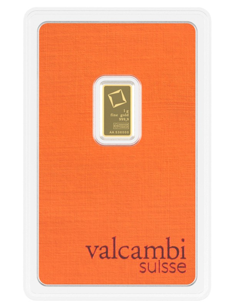 Gold Valcambi Suisse Minted bar - 1 Gram